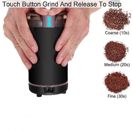 Meidong Coffee Grinder Electric, Stainless Steel Blade Grinder for Coffee Espresso Latte Mochas, Noiseless Operation, Evently Grinding for Coffee Beans Spice Nut Seed Grains